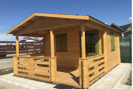 CASETTA IN LEGNO.IT -40MM-TERRAZZINO 2,00 - PORTA - 2 FINESTRE
