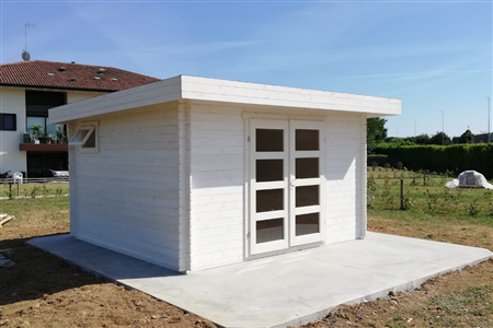 CASETTA IN LEGNO.IT MOD: MODERNO - PORTA DOPPIA E FINESTRA