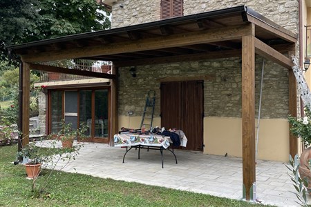CASETTA IN LEGNO.IT TETTOIA ADDOSSATA AL MURO